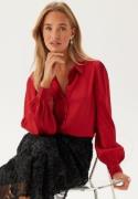 BUBBLEROOM Puff Sleeve Shirt Red 34