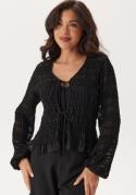 BUBBLEROOM Sheer Tie Blouse Black S