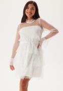 BUBBLEROOM Dotted Mesh L/S Dress White 38