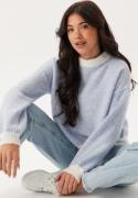 Pieces Pcdilippa Ls O-neck Knit Cashmere Blue Aop:cloud Dancer S