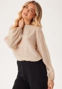 BUBBLEROOM Structured L/S Blouse  Light beige S