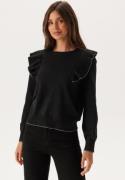 ONLY Onlama Life Ls O-neck Ruffle  Black Detail:birch L