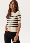 VERO MODA Vmsaba Plain Ss O-neck Pullove Birch Stripes:w Black XL