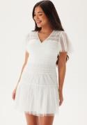 Bubbleroom Occasion Sonia Mesh Frill Dress White XXS