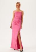 Bubbleroom Occasion Tie Back Satin Gown Pink 44