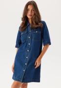 ONLY Onlbelle S/S BUTTON DRESS DNM  Dark Blue Denim L