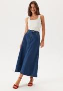 Pieces Pcabbi Mw A-shape Ankle Skirt  Medium Blue Denim L