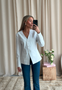 BUBBLEROOM V-neck Shaped Blazer Offwhite 40