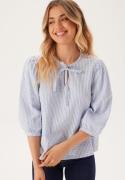 Happy Holly Bow Blouse Blue/Striped 48/50