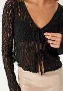 BUBBLEROOM Reversible Lace Cardigan Black XL