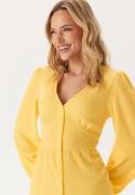 BUBBLEROOM Structure Button Midi Dress Light yellow XS