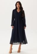 Happy Holly Dobby Dot Smock Midi Dress Dark blue 40/42