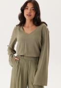 Happy Holly Linen Wide Sleeve Blouse Khaki green 44/46