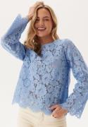 BUBBLEROOM Scalloped Edge Lace Blouse Light blue M