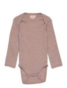 Body Ls, Off. White Drop Needle, Merino Wool Bodies Long-sleeved Brown...