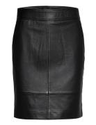 Francie Mini Leather Skirt Kort Nederdel Black Second Female