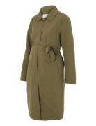 Mlflora Jacket Trenchcoat Frakke Green Mamalicious