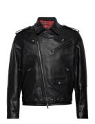 D1. Leather Biker Jacket Læderjakke Skindjakke Black GANT