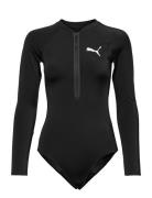 Puma Swim Women Long Sleeve Surf Suit 1P Badedragt Badetøj Black Puma ...