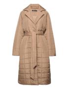 Yaya Quilted Coat Foret Jakke Beige Gina Tricot