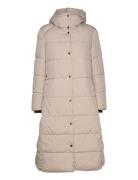 Savannah Long Puffer Coat Foret Jakke Beige Jofama