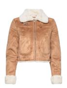 Hco. Girls Outerwear Outerwear Faux Fur Beige Hollister