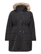 Mlmacy Parka A. Cur Parka Jakke Black Mamalicious