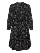 Slfdamina 7/8 Aop Dress B Noos Kort Kjole Black Selected Femme