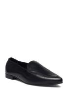 Biatracy Leather Loafer Loafers Flade Sko Black Bianco