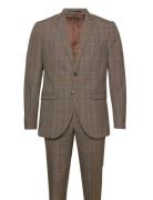 Jprfranco Check Suit Sn Habit Brown Jack & J S