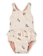 Amina Baby Printed Swimsuit Badedragt Badetøj Cream Liewood