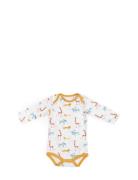 Bergamote Cream Animal Print Bodysuit Sous Mon Baobab 12M Bodies Long-...