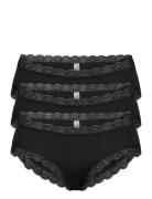 Brief 3-P Em Lace Brazilian Re Trusser, Tanga Briefs Black Lindex