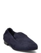 Biatracey Loafer Suede Loafers Flade Sko Navy Bianco