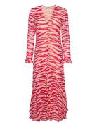 Printed Light Georgette Maxi Dress Maxikjole Festkjole Pink Ganni