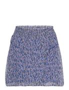 D6Lucky Star Mini Print Skirt Kort Nederdel Blue Dante6