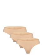 Pcnamee Thong 3-Pack Noos G-streng Undertøj Beige Pieces