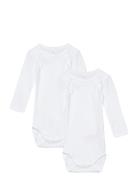 Nbfbody 2P Ls White Needledrop Noos Bodies Long-sleeved White Name It