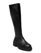 Boots - Flat Lange Støvler Black ANGULUS