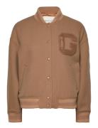 Wool Twill Gant Varsity Jacket Uldjakke Jakke Beige GANT