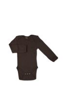 Body Ls, Brown Drop Needle, Merino Wool Bodies Long-sleeved Brown Smal...