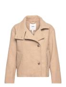 Objmarla Jacket 128 Uldjakke Jakke Beige Object