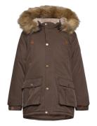 Twill Nylon Boy Parca Parka Jakke Brown Mikk-line