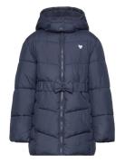 Belted Puffer Coat Foret Jakke Navy Tom Tailor