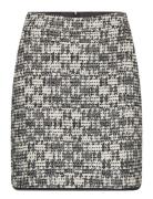 Check Boucle Skirt Kort Nederdel Black Karl Lagerfeld