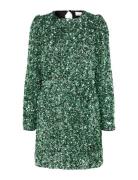 Slfcolyn Ls Short Sequins Dress B Kort Kjole Green Selected Femme