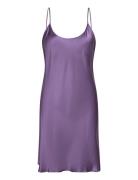 Pure Silk - Slip With Round Neck Nattøj Purple Lady Avenue