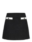 Tweed Mini Skirt Kort Nederdel Black Tommy Hilfiger