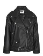 Nmpaulina Over Biker Jacket Noos Læderjakke Skindjakke Black NOISY MAY