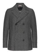 H-Hyde-Peacoat-224 Uldjakke Jakke Black BOSS